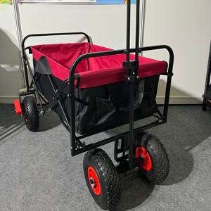 รถเข็นพับได้ขนาดใหญ่รถเข็นในสวนรถบรรทุกตกปลาพร้อมเบรกสำหรับตั้งแคมป์ชายหาด - Product Image 6