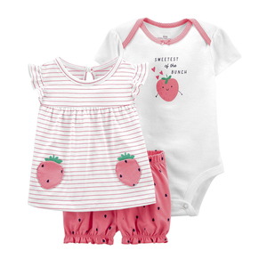 6m à 24m <span class=keywords><strong>T</strong></span>-<span class=keywords><strong>shirt</strong></span> barboteuse 3 pièces bébé garçons et filles ensembles de vêtements pour l'é<span class=keywords><strong>t</strong></span>é - Product Image 3