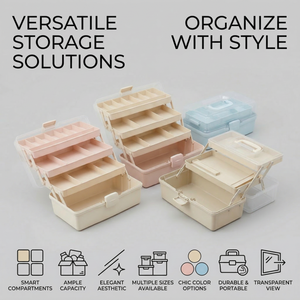 Contenedor Organizador Moderno Multifuncional de Plástico Colorido con Tapa Duradera, Asa y Cierre, Apilable, Tamaño Mediano - Product Image 2