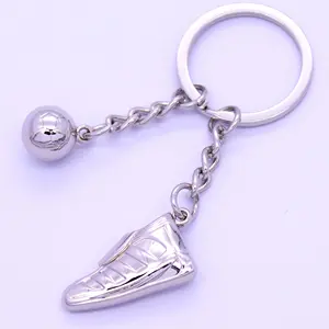 Wholesale sublimation blank 3D sports shoes sneaker Football boot shoe charms metal keychain