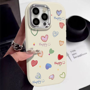 เคสสำหรับ iPhone 16 Pro Max คุณภาพสูง โครงโลหะ ดีไซน์รูปหัวใจหลากสี รูขนาดใหญ่ ป้องกันการกระแทก - Product Image 3