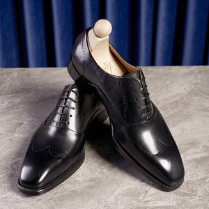 Italian Men's Business Formal Shoes Trendy Square <b>Toe</b> Lace <b>Cap</b> <b>Toe</b> Breathable Light Weight Anti-Slip Valentina Leather British - Product Image 1