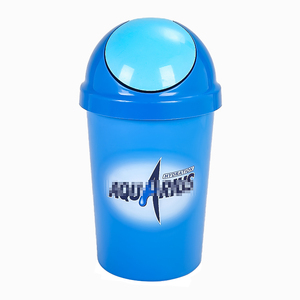 13 Gallon Recycling Container Plastic Waste Basket Trash Can Sanitary Bin with Swing Top