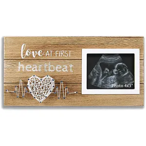 PUSELIFE Baby Gender Reveal Gifts Heartbeat Sonogram Picture Frame baby 12 month mothers day wood frames photo frame