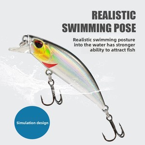 เหยื่อปลอมรูปปลาฉลามขนาดเล็ก 55 มม. 5 กรัม <span class=keywords><strong>สี</strong></span><span class=keywords><strong>ขาว</strong></span>และดำ ตัวเบ็ดเสริมแรง คิง รีนฟอร์ซ ฮุค เหยื่อแข็งพลาสติก - Product Image 3