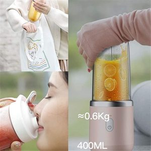 Licuadora Portátil Recargable por USB de 400 ml, Licuadora de Plástico con 6 Cuchillas, Mini Exprimidor con Tapa, para Uso en Exteriores, Hoteles, Hogares y Automóviles - Product Image 3