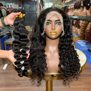 Peluca de Cabello Humano Virgen Vietnamita con Ondas Profundas Sueltas de 20 Pulgadas y 13x4, Pelucas de Cabello Humano Virgen Sin Procesar para Mujeres Negras con Frente Transparente - Product Image 1