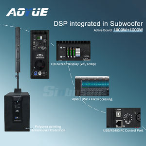 Altavoz de columna de 8x4.5"/ 2x3" / 1x15", altavoces portátiles, subwoofer activo de 15 pulgadas, módulo amplificador DSP integrado, sistema de sonido profesional - Product Image 1