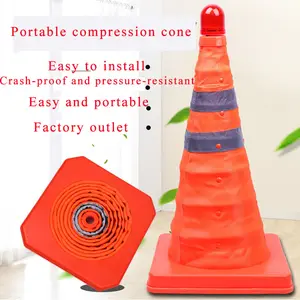 60cm New Selling Warning Folding Road Safety Cone Foldable Collapsible Traffic Cone