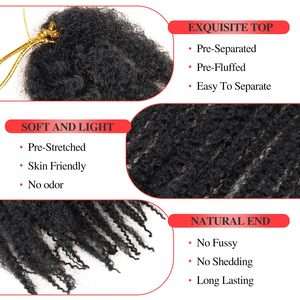 긴 자연 모발을위한 아프리카 변태 곱슬 말리 트위스트 합성 풀린 브레이드, Locs & Faux Locs - Product Image 3