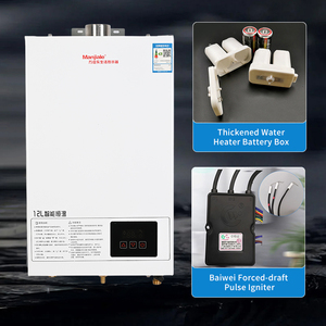 Scaldabagno Istantaneo a Gas <span class=keywords><strong>GPL</strong></span> Professionale da Parete in Rame da 6L con Display LED per Uso Domestico, Esterno e Camper - Product Image 3