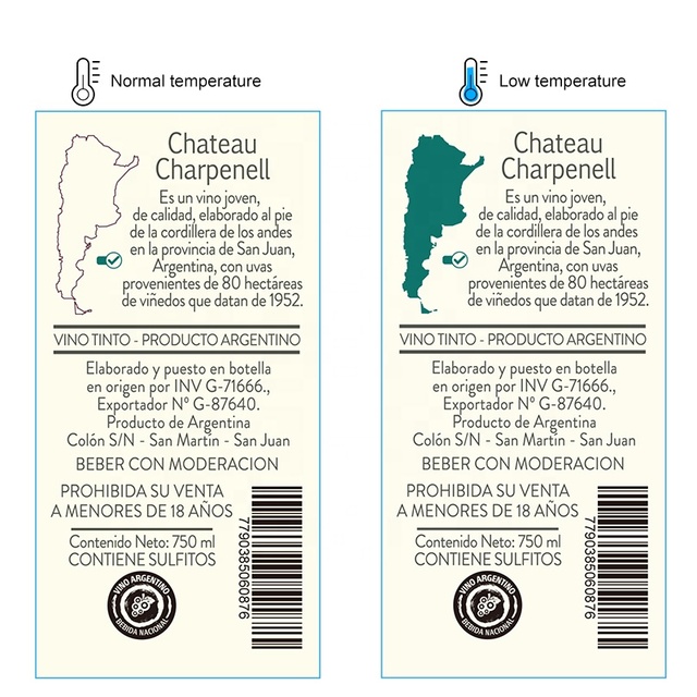 Custom Printing High and Low Temperature Change Sticker Paper Temperature Design Temperature Sticker