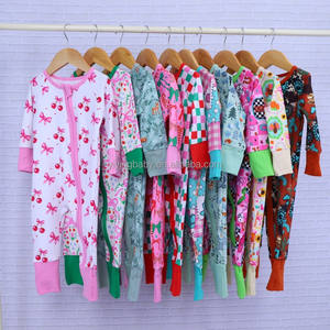 YiYing Maßgefertigter Bambus-Babystrampler Neugeborenen-Kleidung 95% Bambus 5% Elasthan Weicher Niedlicher Reißverschluss-Babystrampler 2-Wege-Reißverschluss Neugeborenen-Kleidung - Product Image 1