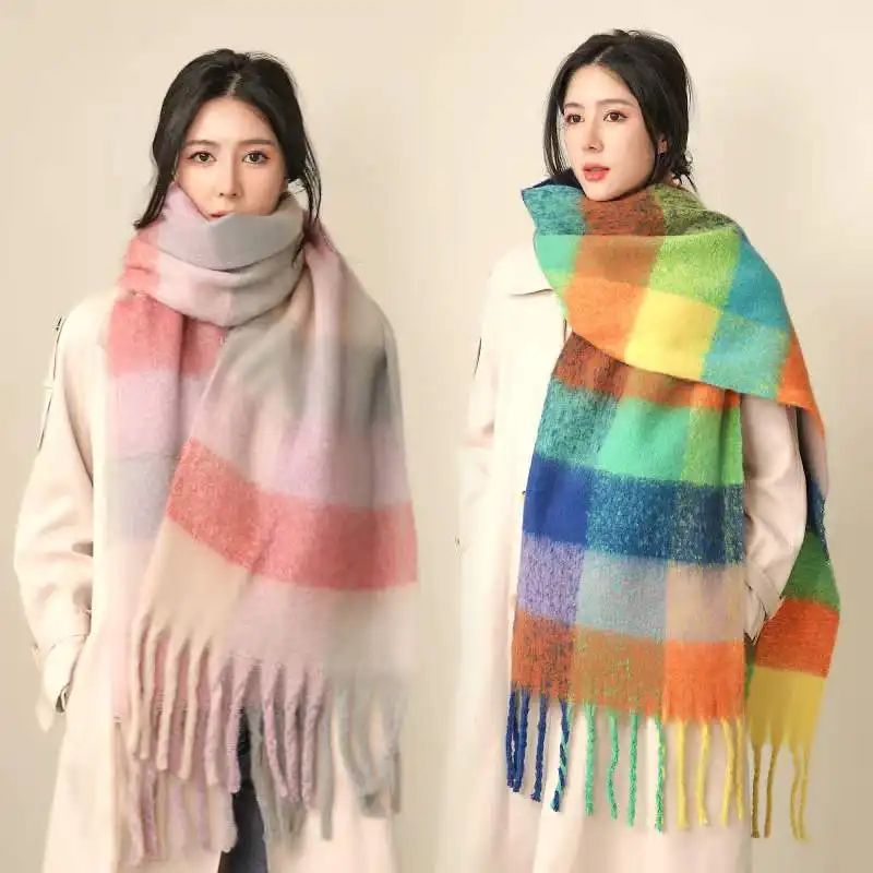 2022 best selling Winter pashmina Acrylic scarf cashmere comfortable shawl hats and printing scarf for women
