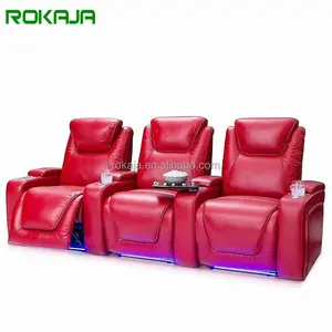 Combinaison de canapé électrique de loisirs en cuir intelligent Home Cinema Theater Seat Sofa Multifunctional Couple Double Sofa