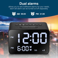 Grosir Multifungsi LED Digital Hotel Jam Alarm Ganda dengan USB dan Outlet Bangun Cahaya Matahari Terbit Mesin Kebisingan Putih