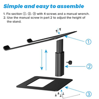 Premium kwaliteit ergonomische laptopstandaard voor op het bureau, verstelbaar, antislip, geschikt voor laptops tot 17 inch
