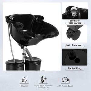 Sillón de Lavado de Cabello Negro con Lavabo Integrado para Peluquería - ¡Oferta Especial! - Product Image 3