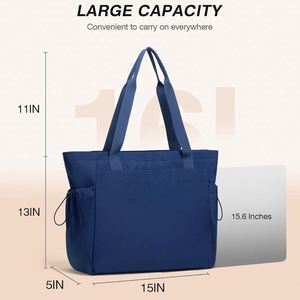 Custom <b>Navy</b> Blue Large Capacity Waterproof Tote Fashionable Portable Shoulder <b>Bag</b> for Sports Travel With Lining Handbags - Product Image 2