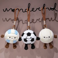 Niedlicher Sportball-Plüsch-Schlüsselanhänger Volleyball Fußball Baseball Mini-Anhänger Taschenanhänger Geschenk für Sportfans Teenager