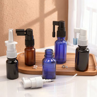 Vente en gros de flacons pulvérisateurs en verre ambré bleu transparent de 5 ml à 100 ml pour huile essentielle, parfum, usage médical nasal et oral avec brume fine