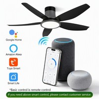 Ventilateur de plafond LED moderne de 56 pouces avec pales en ABS, fixation Hugger, télécommande et moteur BLDC silencieux tout en cuivre pour maison, hôtel, bureau