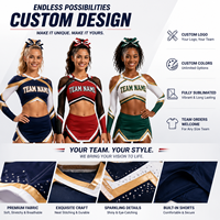 Seragam Cheerleading Custom Seamless Fusing untuk Tim Sekolah, Cetak Sublimasi untuk Kompetisi dengan Logo Custom - Buatan China