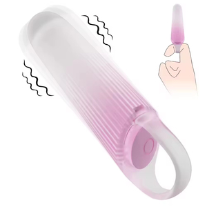 Vibrador de Dedo Rosa, Mini Vibrador Electrónico, Masajeador Vaginal, Funda Vibrante para Dedos - Product Image 1