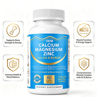 Complément alimentaire pour le soutien des os, des muscles et des articulations, comprimés pelliculés à 60 % de Calcium, Magnésium, Zinc, Vitamine D3 et Bore, emballage personnalisé