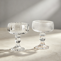 Gobelet à dessert en verre rayé rétro européen pour les fêtes