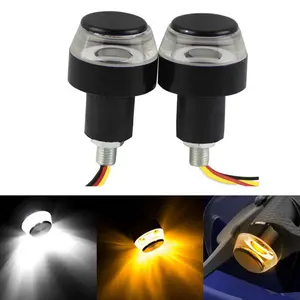 Feux clignotants à LED pour guidon avant de moto 12V Dual Color Turn Signal Light For Universal Motorcycle