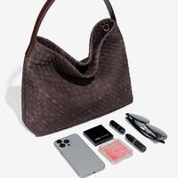 Sac fourre-tout tissé pour femmes, sac à main en cuir vegan tendance, grand sac de plage d'été pour les voyages