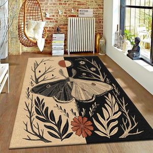 Alfombra de terciopelo cristalino con estampado animal, rectangular, resistente a las manchas, decoración para el hogar, de fibra de poliéster. - Product Image 3
