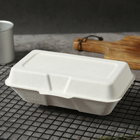 Emballages jetables pour boulangerie à emporter : Boîtes en pulpe moulée pour hot-dogs, hamburgers, croissants et plats prêts à consommer