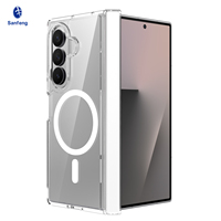Coque de téléphone magnétique transparente pliable pour Samsung Z Fold 7 8 Ultra avec protection de charnière, anti-rayures et antichoc