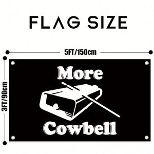 Tapisserie murale décorative More Cowbell 3x5 pieds pour chambre, dortoir universitaire, chambre à coucher, salon - Product Image 3