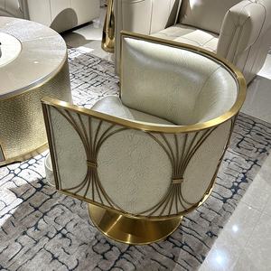 Luxo Aristocratic Genuine Leather Rocking Lounge <span class=keywords><strong>Chair</strong></span> para Home Office Quarto Características Varanda para Móveis de Sala - Product Image 6