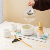 Vente en gros Service à matcha personnalisé Kit d'outils matcha fait main Service à thé matcha en céramique japonaise avec fouet et bol