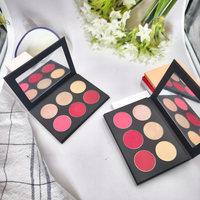 Palette de fard à joues 6 couleurs personnalisable avec logo, maquillage mat, poudre illuminatrice, marque privée, palette de fard à joues pressé DIY