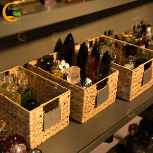 Panier pliable en jacinthe d'eau tressé à la main, écologique, plusieurs tailles, design multifonctionnel pour le rangement de vêtements dans la salle de bain - Product Image 4