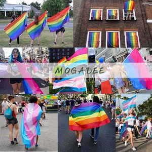 <span class=keywords><strong>Drapeau</strong></span> de la fierté LGBT <span class=keywords><strong>transgenre</strong></span>, style flottant, polyester, personnalisable, imperméable, pour les fêtes et les événements - Product Image 4