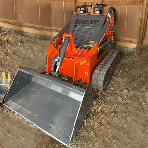 Minicargadora de dirección deslizante 380 lista para alquilar con motor de gasolina de bajas emisiones, neumáticos para césped, EPA, máquina de transporte de pacas de heno y cucharón reforzado - Product Image 3