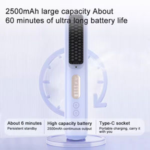 Brosse lissante portable rechargeable par USB avec écran LCD, huiles nébulisées, ionique, chauffage rapide, peigne électrique pour lisser les cheveux - Product Image 6