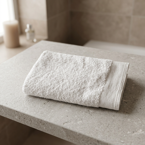 Serviette de toilette de luxe en coton éponge blanc doux, absorbante, durable, à séchage rapide, tricotée, de haute qualité, vente en gros du fabricant, personnalisable - Product Image 2
