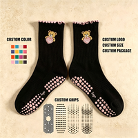 Chaussettes de sport POPSOX personnalisées en coton tricoté pour femmes, fitness, gym, yoga, pilates, antidérapantes, à séchage rapide, avec bordure sans couture