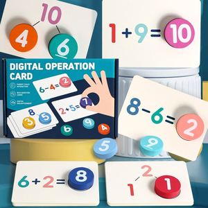 Jeu de manipulations mathématiques Montessori en bois pour l'addition et la soustraction, avec cadre à dix cases, pour l'école à domicile et les enfants de maternelle - Product Image 6