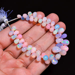 Venta superior 2025 Cuentas de ópalo etíope natural con forma de lágrima 59,00 Ct Peso Cuentas de ópalo liso para la venta - Product Image 2