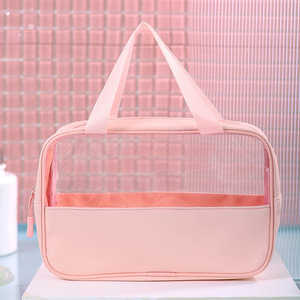 Travel <b>Makeup</b> <b>Bag</b> <b>Transparent</b> Pvc Cosmetic Storage Waterproof Toiletry Organizer Rectangle Shape For Trip - Product Image 1
