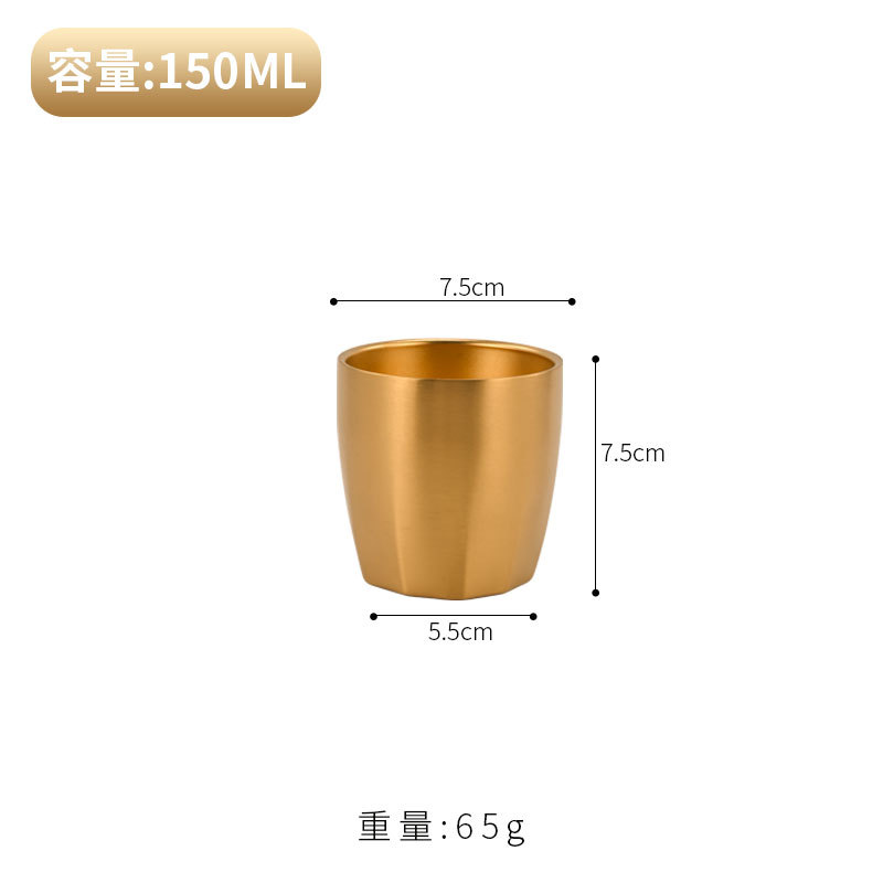 Tasse décagonale, 175 ml (dorée)