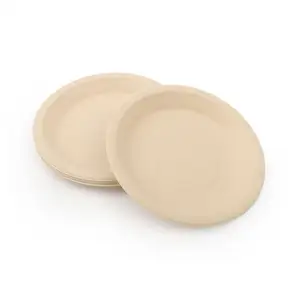 6inch Vòng tấm được làm từ nhanh chóng tái tạo tre bột một phần của các compostable Bộ đồ ăn phạm vi